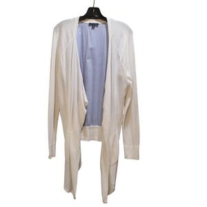Tommy Hilfiger Cream White Drape Cardigan Large